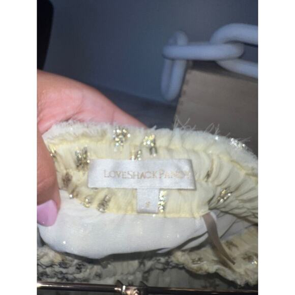 LoveShackFancy Yellow Ruffle Mini Gold Star Skirt Size Small Womens tiered skirt - Picture 5 of 7